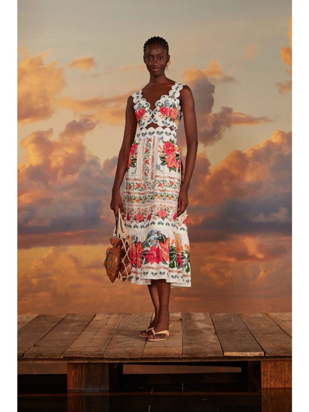 Farm Rio Off-White Bloom Garden Maxi Dress Size Medium - Picture 5 of 13